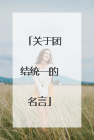关于团结统一的名言