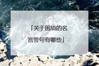 关于困境的名言警句有哪些