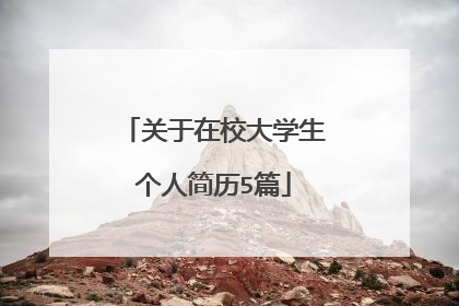 关于在校大学生个人简历5篇