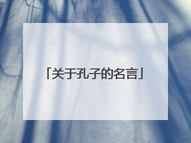 关于孔子的名言