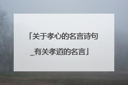 关于孝心的名言诗句_有关孝道的名言