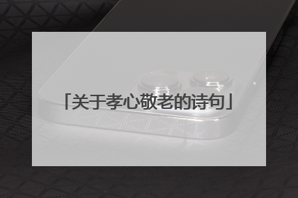 关于孝心敬老的诗句