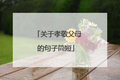 关于孝敬父母的句子简短