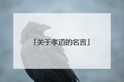关于孝道的名言