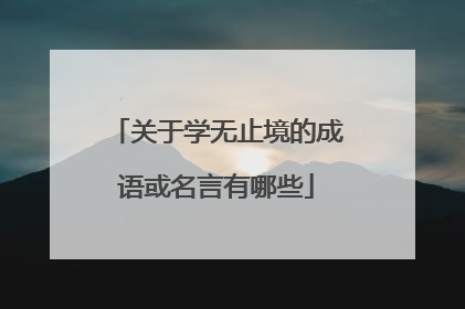 关于学无止境的成语或名言有哪些