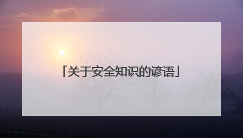 关于安全知识的谚语