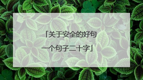 关于安全的好句一个句子二十字