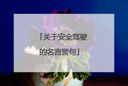 关于安全驾驶的名言警句