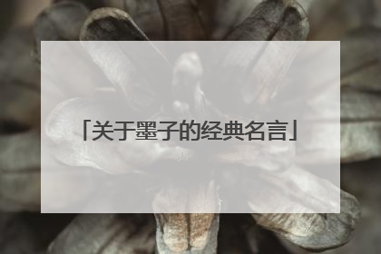 关于墨子的经典名言