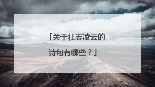 关于壮志凌云的诗句有哪些？