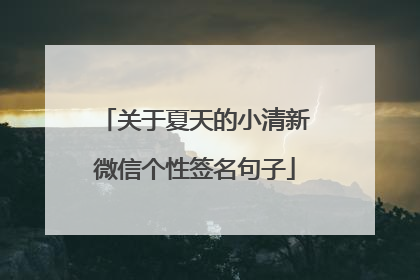 关于夏天的小清新微信个性签名句子