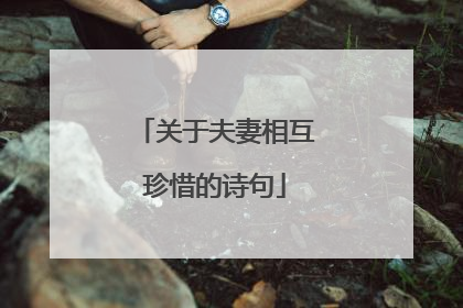 关于夫妻相互珍惜的诗句