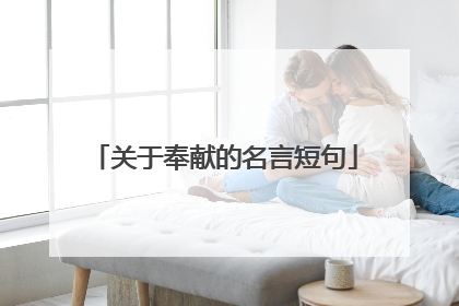 关于奉献的名言短句