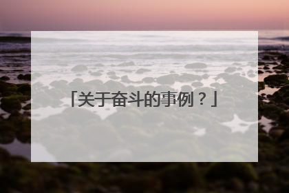 关于奋斗的事例？