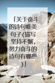 关于奋斗的诗句唯美句子(描写坚持不懈,努力奋斗的诗句有哪些)