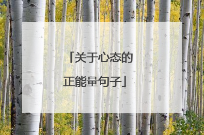 关于心态的正能量句子