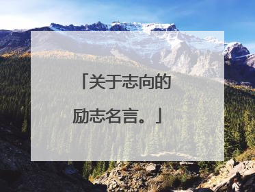 关于志向的励志名言。