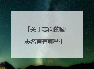 关于志向的励志名言有哪些