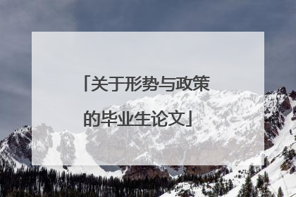 关于形势与政策的毕业生论文