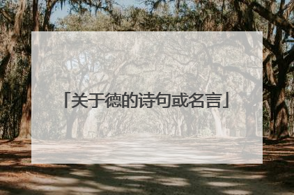 关于德的诗句或名言