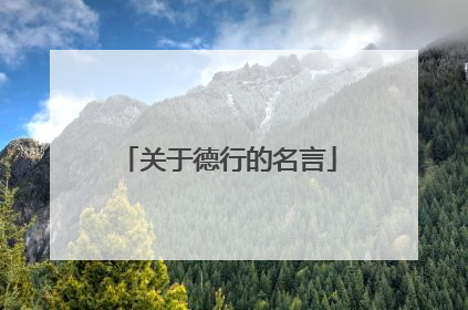 关于德行的名言