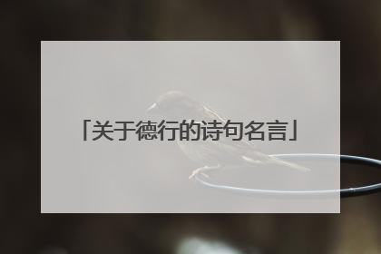 关于德行的诗句名言