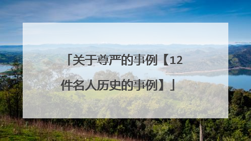 关于尊严的事例【12件名人历史的事例】