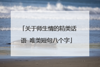 关于师生情的精美话语 唯美短句八个字