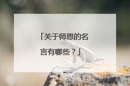 关于师恩的名言有哪些?