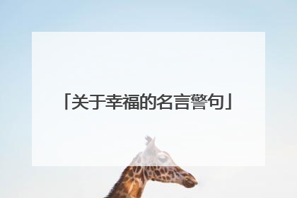 关于幸福的名言警句