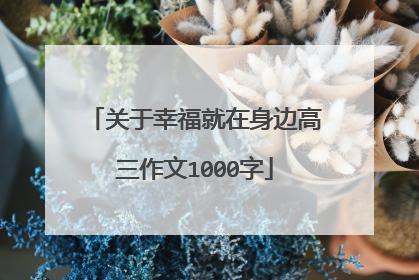 关于幸福就在身边高三作文1000字