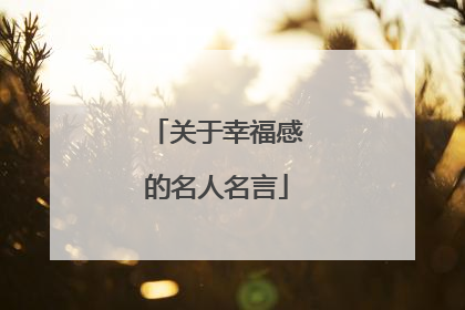 关于幸福感的名人名言