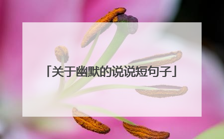 关于幽默的说说短句子