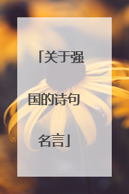 关于强国的诗句名言