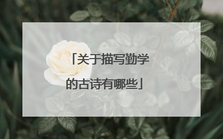 关于描写勤学的古诗有哪些