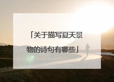 关于描写夏天景物的诗句有哪些