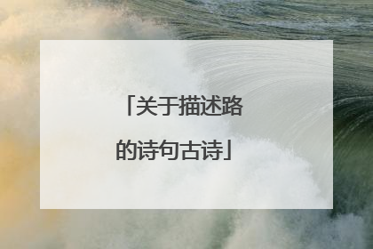 关于描述路的诗句古诗