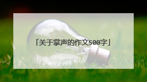 关于掌声的作文500字