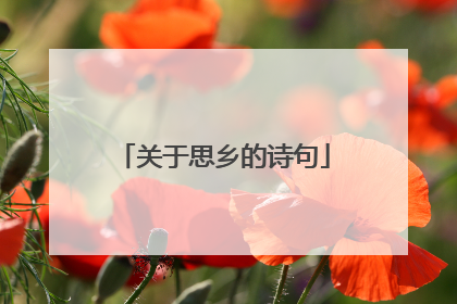 关于思乡的诗句