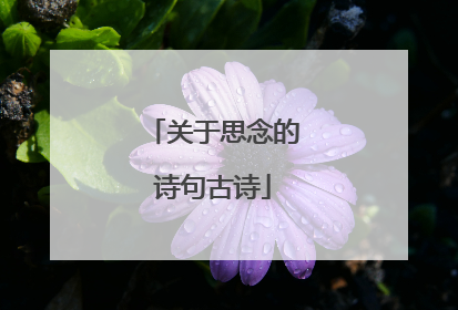 古诗思念(古诗思念之情)