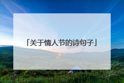 关于情人节的诗句子