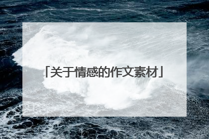 关于情感的作文素材