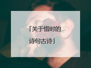 关于惜时的诗句古诗