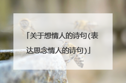 关于想情人的诗句(表达思念情人的诗句)