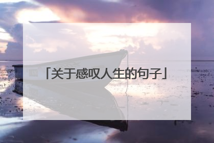 关于感叹人生的句子