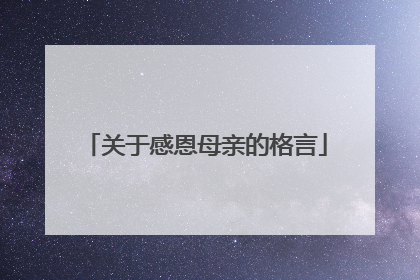 关于感恩母亲的格言