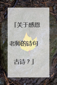 关于感恩老师的诗句古诗？