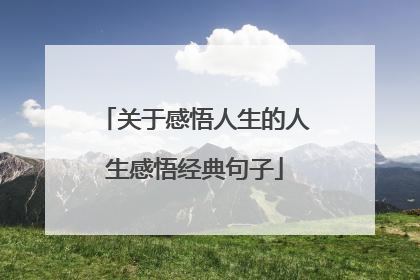 关于感悟人生的人生感悟经典句子