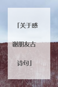 关于感谢朋友古诗句