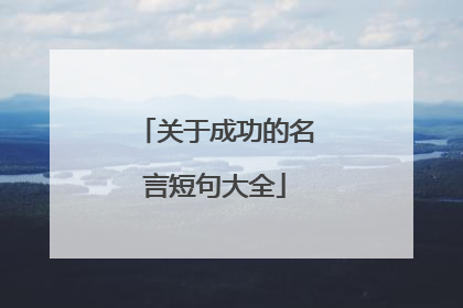 关于成功的名言短句大全